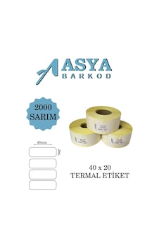 40 X 20 Termal Etiket 2000 Sarım 40 X 20 Termal Etiket 2000 Sarım