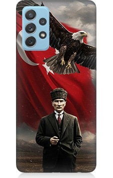 Samsung Galaxy A52 Uyumlu Bayrak Önünde Mustafa Kemal Atatürk Desenli Silikon Kılıf Çok Renkli Samsung Galaxy A52 Uyumlu Bayrak Önünde Mustafa Kemal Atatürk Desenli Silikon Kılıf Çok Renkli