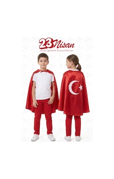 Bebegen Kırmızı Saten Ay Yıldız Baskılı El Geçirmeli 23 Nisan Pelerin Çok Renkli Bebegen Kırmızı Saten Ay Yıldız Baskılı El Geçirmeli 23 Nisan Pelerin Çok Renkli
