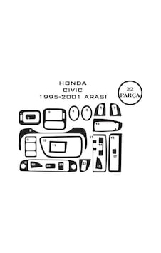 Honda Civic 6 96-00 22 Parça Konsol Maun Kaplama Renk-siyah