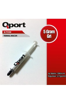 Qport Q-t55m 5 Gram 5w/m-k 2.7/cm3 Termal Macun Tek Renk Qport Q-t55m 5 Gram 5w/m-k 2.7/cm3 Termal Macun Tek Renk