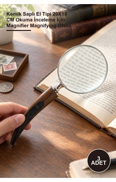 3 Adet Büyüteç Kemik Saplı El Tipi 20x18 Cm Okuma İnceleme İçin Magnifier Magnifying Glass 3 Adet Büyüteç Kemik Saplı El Tipi 20x18 Cm Okuma İnceleme İçin Magnifier Magnifying Glass