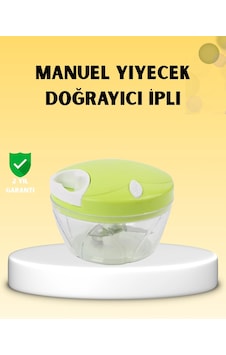 Manuel Yiyecek Doğrayıcı İpli Hızlı Pratik Sebze Kıyıcı Çok Renkli