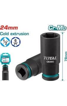 Total 24 Mm 1/2 Altı Köşe Darbeli Derin Lokma Thdıs12242l Total 24 Mm 1/2 Altı Köşe Darbeli Derin Lokma Thdıs12242l