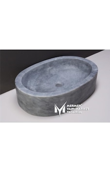 Afyon Gri Mermer Oval Dikdörtgen Lavabo Afyon Gri Mermer Oval Dikdörtgen Lavabo