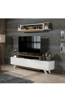 Tv Ünitesi Herry Beyaz Ceviz 150 Cm Beyaz - Ceviz Tv Ünitesi Herry Beyaz Ceviz 150 Cm Beyaz - Ceviz