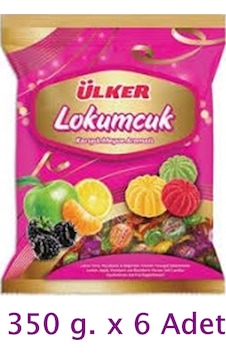 Ülker Lokumcuk Karışık Meyveli Yumuşak Şeker 6 x 350 G Ülker Lokumcuk Karışık Meyveli Yumuşak Şeker 6 x 350 G