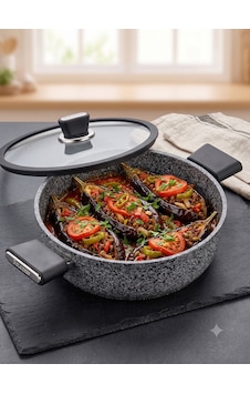 Silver Stone Ultra Güçlü Granit Basık Pilav Karnıyarık Tenceresi 30 Cm Diğer Silver Stone Ultra Güçlü Granit Basık Pilav Karnıyarık Tenceresi 30 Cm Diğer