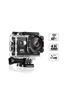 4k Wifi Aksiyon Kamerası 16 Mp 170 Geniş Açı 30m Su Geçirmez 18 Aparatlı Spor Kamera Siyah 4k Wifi Aksiyon Kamerası 16 Mp 170 Geniş Açı 30m Su Geçirmez 18 Aparatlı Spor Kamera Siyah