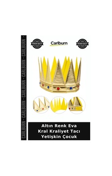 Altın Renk Eva Kral Kraliyet Tacı Yetişkin Çocuk Parti Ürünü Sahne Aksesuarı Eğlence Eşyası +3 Altın Renk Eva Kral Kraliyet Tacı Yetişkin Çocuk Parti Ürünü Sahne Aksesuarı Eğlence Eşyası +3