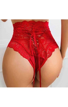 Merry See Yüksek Bel Dantel Külot Kırmızı Merry See Yüksek Bel Dantel Külot Kırmızı