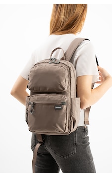 Sanmorris Unisex Suya Dayanıklı Paraşüt Kumaş 5 Bölmeli Laptop Bölmeli Seyahat Ve Okul Çantası Sı-6032 Bej - Kum