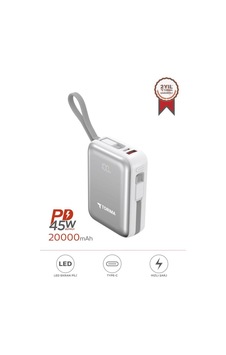 Trm-1028 Beyaz 20000 Mah Type-c Lightning 45 W Hızlı Şarj Dijital Göstergeli Powerbank Trm-1028 Beyaz 20000 Mah Type-c Lightning 45 W Hızlı Şarj Dijital Göstergeli Powerbank