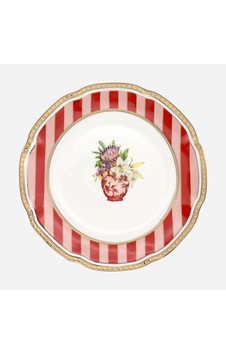 Kırmızı Porselen Pasta Tabağı 19 Cm