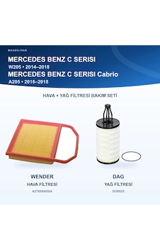 Mercedes Benz C W205 / Mercedes Benz C A205 Hava+yağ Filtre Bakım Seti Mercedes Benz C W205 / Mercedes Benz C A205 Hava+yağ Filtre Bakım Seti