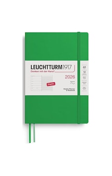 Leuchtturm1917 Orta Boy A5 12 Aylık Ajanda Ve Not Defteri Çizgili 2026 Yumuşak Kapak, İngilizce, Spring Leaf372678 Yeşil