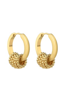 Gold Charm Detaylı Halka Küpe-395 Altın Gold Charm Detaylı Halka Küpe-395 Altın