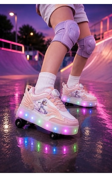 Muggo Wıngs Çocuk Kanat Detaylı Işıklı Patenli Tekerlekli Sneaker Spor Ayakkabı Pudra Muggo Wıngs Çocuk Kanat Detaylı Işıklı Patenli Tekerlekli Sneaker Spor Ayakkabı Pudra