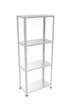4 Katli Galvaniz Çelik Raf 31x75x150 Gümüş