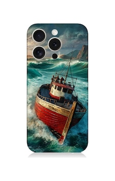 Apple Uyumlu iPhone 15 Pro Max Kırmızı Gemi Desenli Silikon Kılıf Silikon Apple Uyumlu iPhone 15 Pro Max Kırmızı Gemi Desenli Silikon Kılıf Silikon