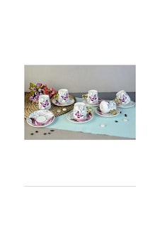 Floral Porselen Kahve Fincanı Royaleks-82454 Çok Renkli Floral Porselen Kahve Fincanı Royaleks-82454 Çok Renkli