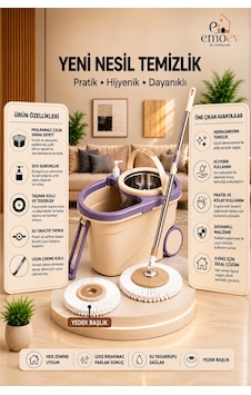 Tekerlekli Ve Çekme Kollu Döner Başlıklı Mop Seti - Paslanmaz Çelik Sepetli, Sıvı Sabunluklu & Su Tahliye Tapalı Temizlik Kovası Tekerlekli Ve Çekme Kollu Döner Başlıklı Mop Seti - Paslanmaz Çelik Sepetli, Sıvı Sabunluklu & Su Tahliye Tapalı Temizlik Kovası