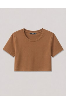 Xint Camel Regular Fit Bisiklet Yaka Pamuklu Modal Crop 602268 Xint Camel Regular Fit Bisiklet Yaka Pamuklu Modal Crop 602268