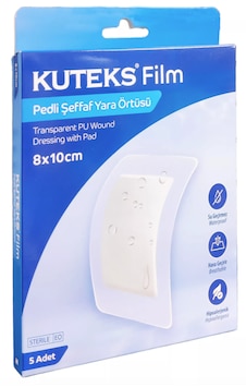 Kuteks Film Pedli Şeffaf Yara Örtüsü 8x10 Cm - 5li Kuteks Film Pedli Şeffaf Yara Örtüsü 8x10 Cm - 5li