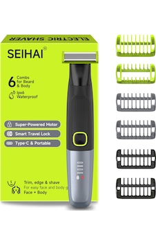 Erkekler İçin Seıhaı Özel Tıraş Makinesi, Ipx6 Su Geçirmez Elektrikli Vücut Kılı Kesme Makinesi, 6 Tarak Aparatı, Usb-c Hızlı Şarj, Led Pil Göstergesi, Sessiz Çalışma Diğer