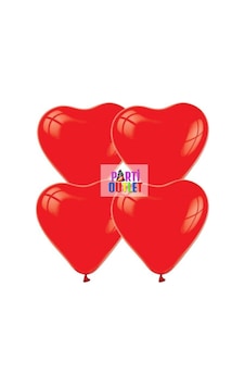 Kırmızı Kalpli Balon - 10 Lu