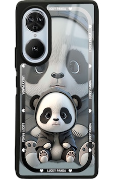 Reeder S19 Max Pro S Edge White Lucky Panda Tasarımlı Glossy Telefon Kılıfı Çok Renkli