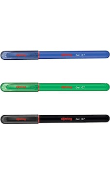 Rotring Jel Mürekkepli Tükenmez Kalem Mavi Yeşil Siyah 3'lü Rotring Jel Mürekkepli Tükenmez Kalem Mavi Yeşil Siyah 3'lü