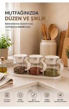 Emilahome Lily Cam Baharatlık 3'lü Set Bej - 869644625 Diğer