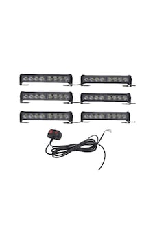 6'lı 48 Led Çakar Lamba Mavi-beyaz-kırmızı 12-30v / Lapa545