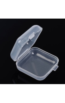 5 Adet Mini Şeffaf Plastik Saklama Kabı Şeffaf Kare Kutu Küpe Takı Plastik 32 X 35 Beyaz Cn Diğer