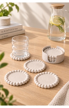 Bardak Altlığı Set Beyaz