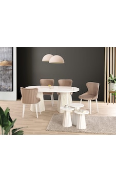 Beyaz Highgloss Piramit Ayak 90 160 Pota Sabit Masa Beyaz