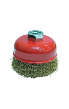 Partner PT02035 Sarı Dalgalı Telli M14 Vidalı Çanak Tel Fırça 125 MM