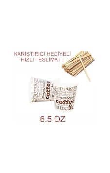 6.5 Oz Kağıt Karton Bardak 1.000 Adet + Tahta Karıştırıcı 6.5 Oz Kağıt Karton Bardak 1.000 Adet + Tahta Karıştırıcı