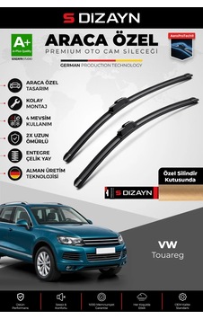 S-dizayn Volkswagen Touareg Ön Cam Silecek Seti 2010-2018 Premium Araca Özel 65-65 Cm A+ Kalite