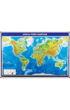 70X100CM Alüminyum Çerçeve Dünya Fiziki Haritası 70X100CM Alüminyum Çerçeve Dünya Fiziki Haritası