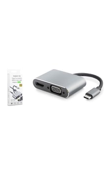 Hadron Hdx7839 Type-c To Hub Hdtv 4k 30hz + Type-c + Usb + Vga 4ın1 Gri Hadron Hdx7839 Type-c To Hub Hdtv 4k 30hz + Type-c + Usb + Vga 4ın1 Gri