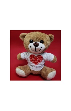 Herşeytrend Love Tişörtlü Peluş Ayıcık Tek Renk