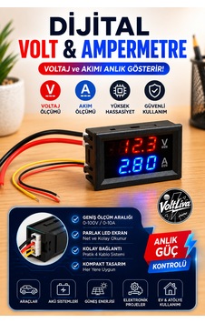Dijital Dual Voltmetre & Ampermetre
