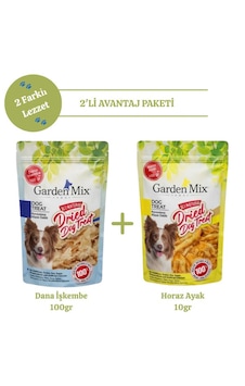 Garden Mix 2'li Avantaj Paketi Dana Işkembe 100 G + Horoz Ayak 100 G Doğal Köpek Ödülü Garden Mix 2'li Avantaj Paketi Dana Işkembe 100 G + Horoz Ayak 100 G Doğal Köpek Ödülü