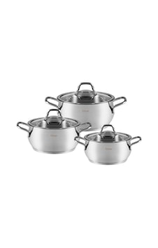 Hsr- Hisar Perge 6 Parça Çelik Mini Tencere Set Gri Hsr- Hisar Perge 6 Parça Çelik Mini Tencere Set Gri