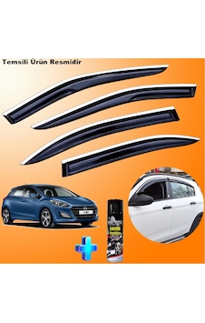 Hyundai İ30 Mügen Cam Rüzgarlığı Abs Nikelaj Krom Cam Rüzgarlığı 2012-2017 + Ebrayn Lastik Parlatıcı