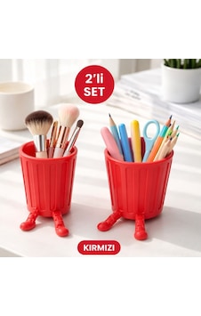 2 Li Set Sevimli Hareketli Ayaklı Dekoratif Organizer Masaüstü Saklama Kutusu Kırmızı 2 Li Set Sevimli Hareketli Ayaklı Dekoratif Organizer Masaüstü Saklama Kutusu Kırmızı