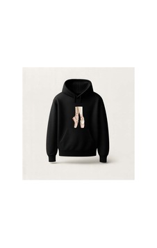 Ada Kostüm Tasarım Point Shoes Baskılı Hoodie Sweatshirt siyah Ada Kostüm Tasarım Point Shoes Baskılı Hoodie Sweatshirt siyah
