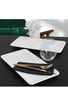 Keramika Mat Beyaz Siera Kayık Tabak 33 CM 2 Adet Keramika Mat Beyaz Siera Kayık Tabak 33 CM 2 Adet